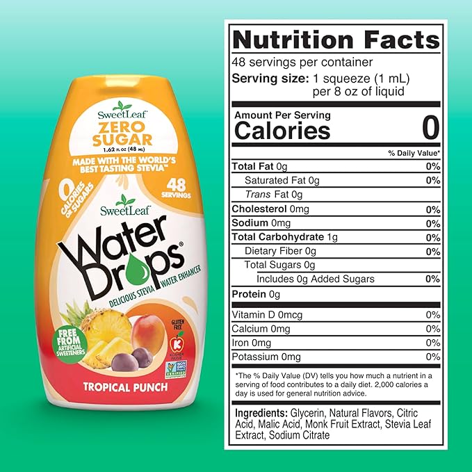 SweetLeaf Water Flavoring Drops - Stevia Water Enhancer, Sugar Free, Zero Calorie Water Additive
