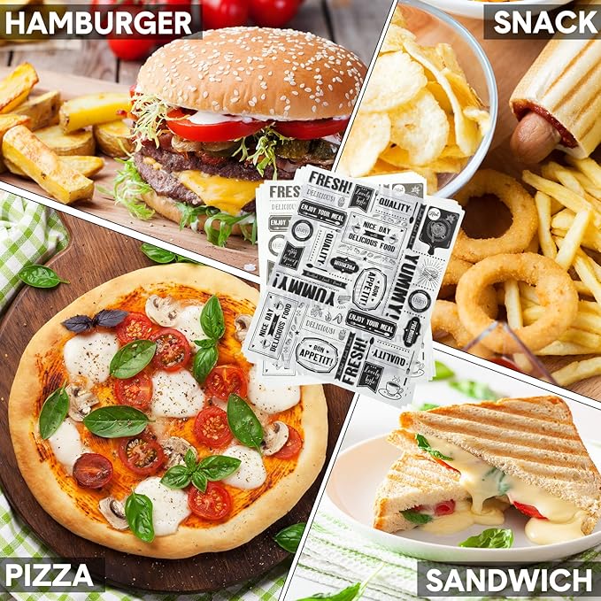 Seajan Wax Paper Food Wrap, 13 x 15.8 Inch, 200 Sheets, Grease Resistant, Waterproof, Newsprint Theme, Sandwich Wrapping Paper