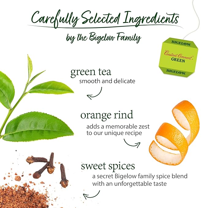 Bigelow Tea Constant Comment Green Tea, Caffeinated, 20 Count (Pack of 6) 120 Total Tea Bags