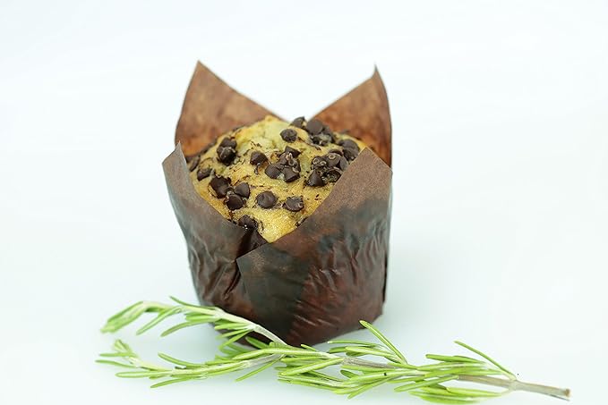 Brown Tulip Baking Cups, Medium Size, for Muffins, Cupcakes, Eco Friendly, Disposable, Non-Stick, Pack of 50 - by Ecobake