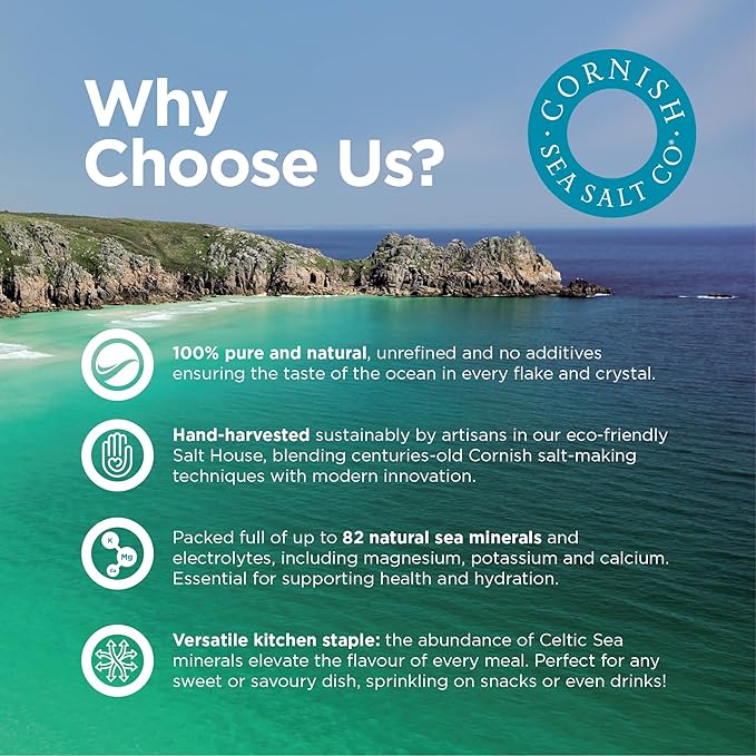 Cornish Sea Salt Chili Hit Seasoning | Cooking & Hydration | Hand-Harvested in Celtic Waters | 1.8 oz Resealable Tub (Pack of 1)