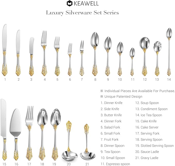 KEAWELL Luxury Gravy Ladle, 18/10 Stainless Steel, Gold Accent, Small Gravy Spoon for Home. Solid and Sturdy, Dishwasher Safe… (1)