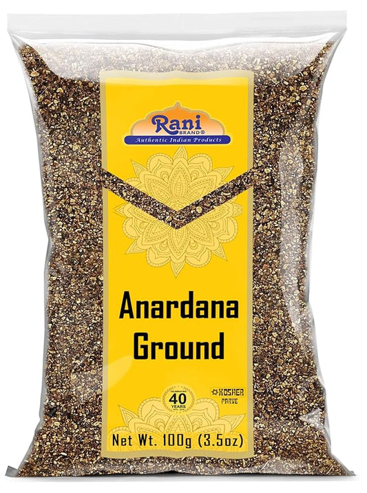 Rani Anardana (Pomegranate) Ground, Indian Spice 3.5oz (100g) ~ All Natural | No Color | Gluten Friendly | Vegan | NON-GMO | Kosher | No Salt or fillers | Indian Origin