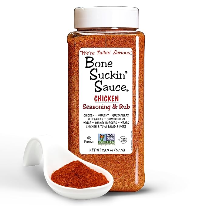 Bone Suckin' Sauce Bulk Seasoning & Rub - Brown Sugar, Garlic, Onion, Spices - Non-GMO, Gluten-Free, Fat-Free, Kosher, Pareve, No MSG (1 Pack, Chicken)