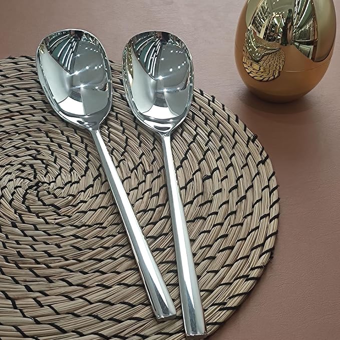 Extra-Large Serving Spoon,12 Inch Premium Food-Grade 18/10 Stainless Steel,Heavy-Duty Buffet Spoon with Ergonomic Long Handle (1 Pack)
