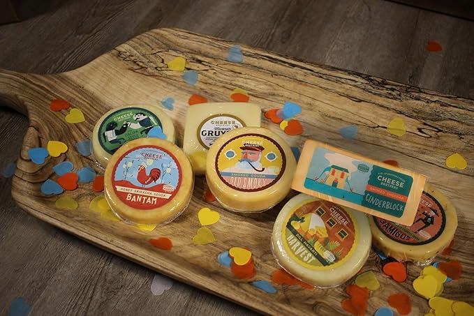 Cheese Bros "Cheese and Thank You" Gift Box | Fresh from Wisconsin | Featuring Dill Havarti, assorted Gouda, Gruyere, Smoked Cheddar and Fratello Italian blend | Food Gifting Idea