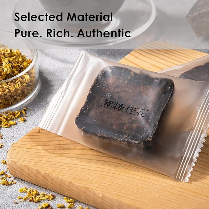 FOODHO Bubble Bar Osmanthus Brown Sugar Cubes ??Floral & Caramelized Sweetness, Muscovado Sugar, for Tea & Desserts, Enjoy Warm or Iced, Naturally Nourishing, No Preservatives