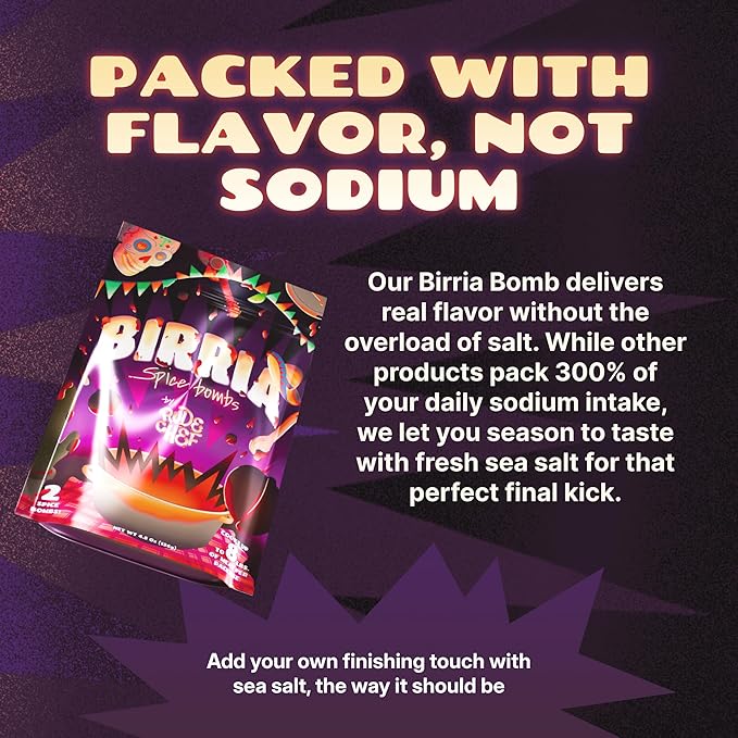 𝗪𝗜𝗡𝗡𝗘𝗥 - 𝗕𝗘𝗦𝗧 Birria Bomb Balls - 𝗠𝗦𝗚-𝗙𝗥𝗘𝗘 Authentic Birria Taco Seasoning - Cooks up to 8 lbs - Vegan Recipe for Instant Pot & Slow Cooker - 2 Pack