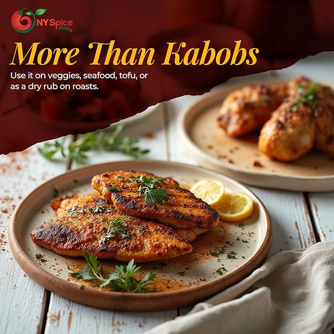 NY Spice Shop Chicken Kabob Seasoning - 6 Ounce Spicy Chicken Breast Kabob Mediterranean Spicy Smoked Chili Seasoning - Natural Gyro Greek Spice Pepper
