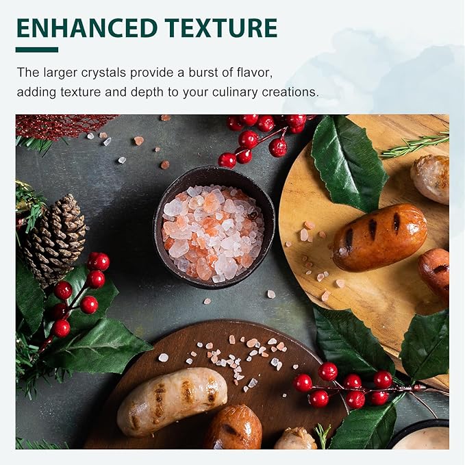 Soeos Himalayan Pink Salt Coarse 39 oz + Organic Black Peppercorns 18 oz, Salt for Grinder Refill, Salt and Peppercorns, Pepper Grinder Refill, Non-GMO Spice Seasoning Set For Cooking