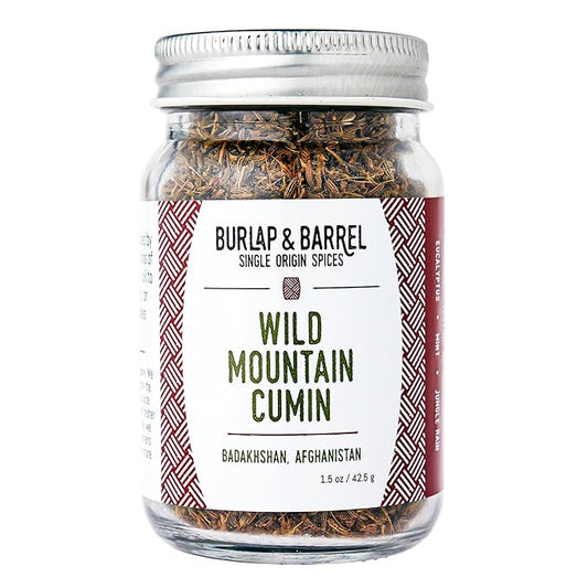 Burlap & Barrel Wild Mountain Cumin ??Savory, Aromatic, and Bright Umami Flavor ??Whole & Ground Cumin Seeds ??As Seen On Shark Tank - 1.8oz Glass Jar