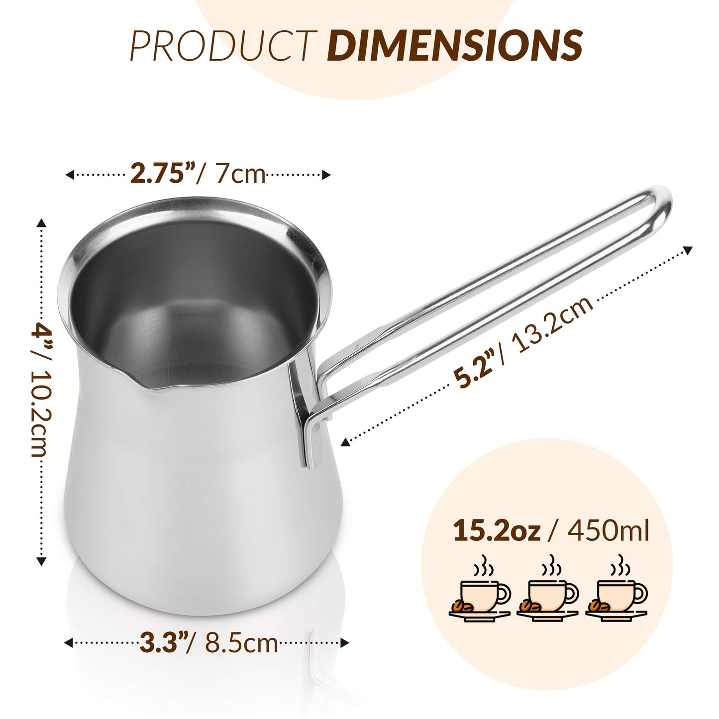 Turkish Coffee Pot, 15oz