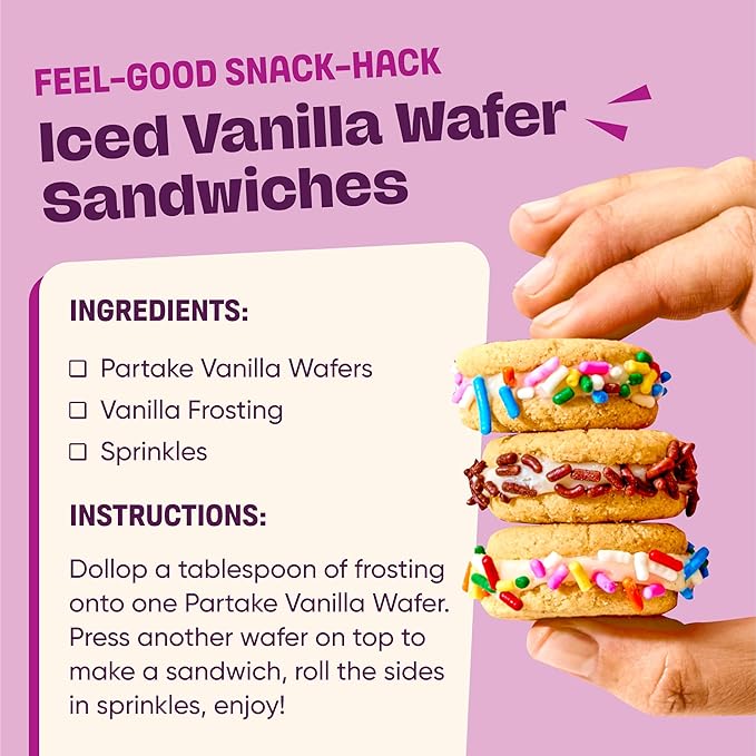 Partake Gluten Free Vanilla Wafers Cookies - Vegan - Free From the Top 9 Allergens Including Dairy, Wheat, Soy, Eggs, & Peanuts - Non GMO - Safe School & Office Snack (3 Pack, 7oz Boxes)