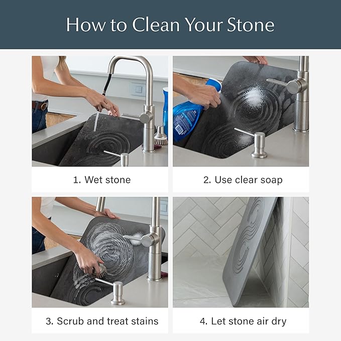 Dorai Home Bath Stone Mat 23.6"x15.4" – Quick-Dry, Non-Slip Diatomite Stone Bath Mat for Bathroom, Zen Sandstone