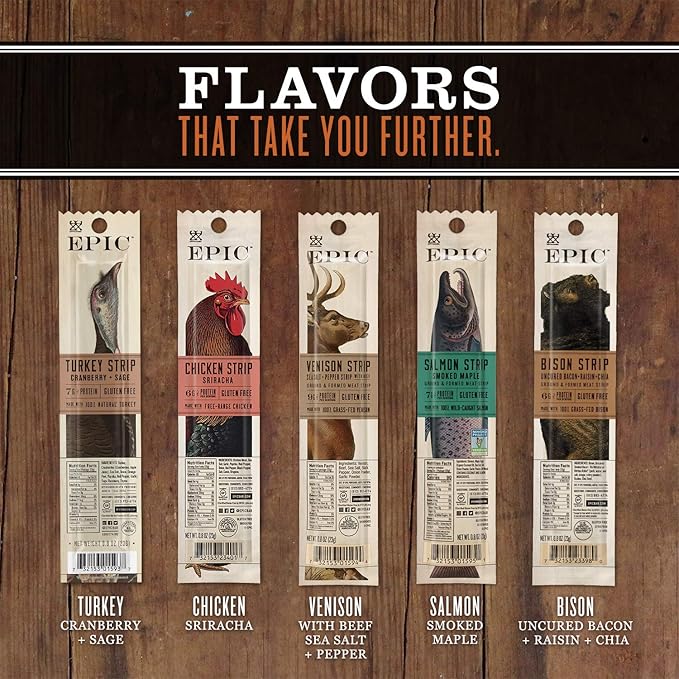 EPIC Snack Strips, Wagyu Beef Steak, Grass-Fed and Paleo Friendly, 0.8 oz, 10 ct