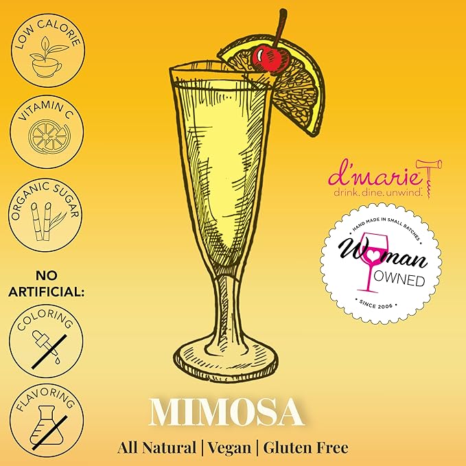 Frozen Cocktail Drink Mix - Each Bag Makes 10 Mimosa Slushies - Drink Powder Pouches for Alcohol - All Natural Low Sugar Mixer, No Blender Needed, 3 Pack
