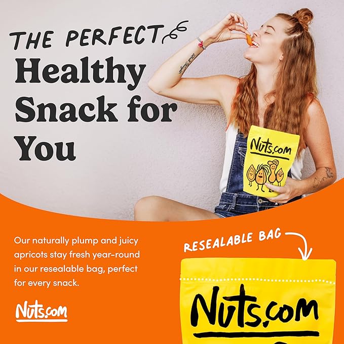 Nuts.com – Dried Apricots Turkish – No Sugar Added, Healthy Fruit Snack for Adults & Kids – Naturally Plump & Juicy, Good Source of Potassium & Fiber – Vegan, Gluten-Free, Kosher Pareve – 2 Pound Bag