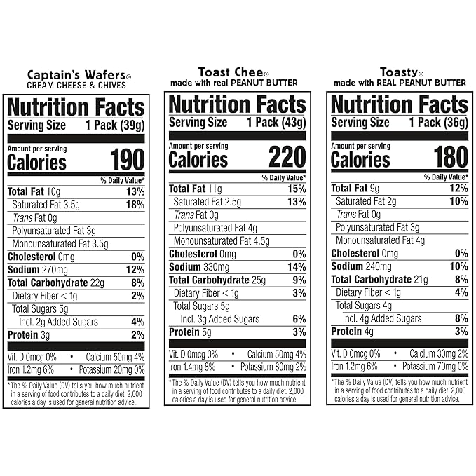 Lance Sandwich Crackers, Variety Pack, 3 Flavors, 10 Individually Wrapped Packs, 6 Sandwiches Each