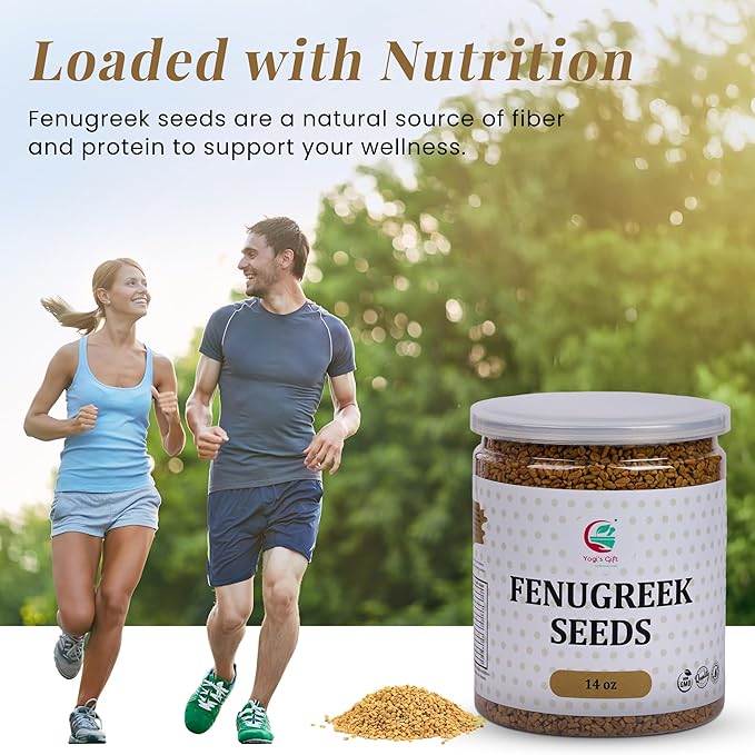 Fenugreek Seeds 14oz, 100% Pure & Natural Methi Seeds, Premium Quality, fenogreco en semillas, For Cooking, Herbal Uses and Overall Wellness - By Yogi?셲 Gift짰