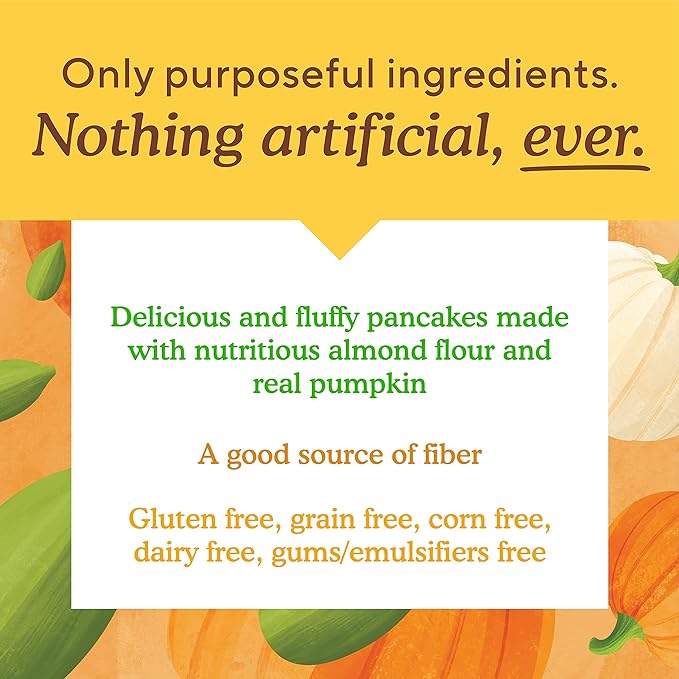 Simple Mills Almond Flour Pancake & Waffle Mix, Pumpkin - Gluten Free, Plant Based, Paleo Friendly, Breakfast 10.7 Ounce (Pack of 3)