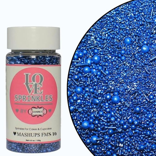 Confect Edible Christmas Sprinkles ??Navy Blue Pearl & Vermicelli Mix for Frozen-Themed Cake, Cupcake, Cookie & Holiday Baking Decoration | Vegan, Gluten-Free, Soy-Free, Dairy-Free, Palm Oil-Free- 4.2 Oz