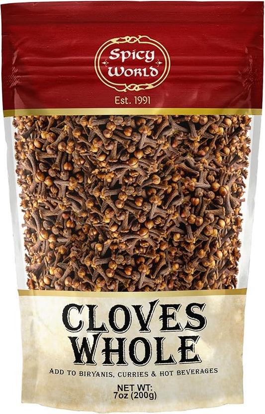 Whole Cloves 7 Oz Bag - Great for Foods, Tea, Pomander Balls, and Even Potpourri - by Spicy World