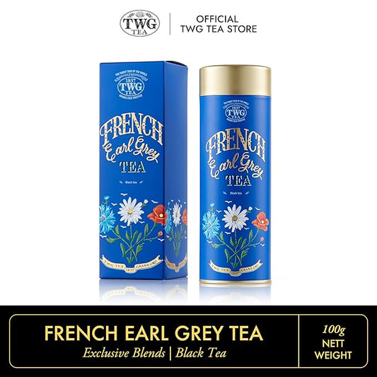 TWG Tea | French Earl Grey | Black Tea | Bergarmot & Blue Cornflowers | Haute Couture Tin, 100g | Gift Set
