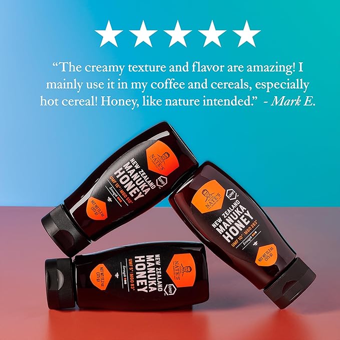 Nature Nate's | Raw Manuka Honey MGO 83+ | UMF 5+ Certified | 13.2 oz Squeeze Bottle