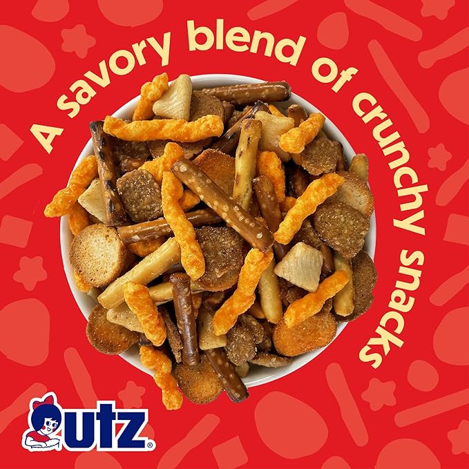 Utz Pub Mix, 42 Oz. Barrel, Savory Snack Mix with a Blend of Crunchy Flavors for a Tasty Party Snack, Resealable Container, Trans-Fat Free and Kosher Certified (Pack of 2)