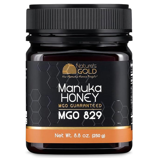 Nature’s Gold Raw Manuka Honey, MGO 829+ | Authentic MGO, Australian Honey, Non-GMO, 100% Pure Genuine Traceable from Hive to Home