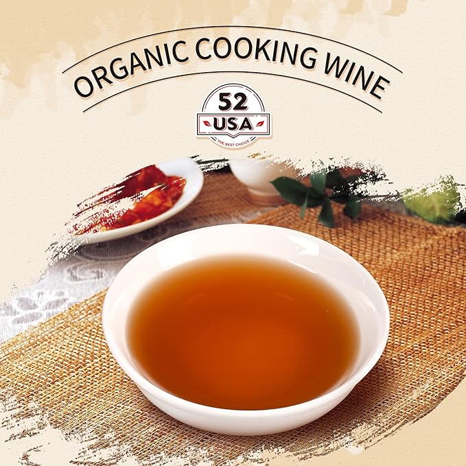 52USA Organic Shaoxing Rice Cooking Wine 16.2oz(480ml), Chinese Asian Cooking Wine, Shao Hsing Rice Wine, Shaoxing Rice Wine, Hsing Rice Wine, Fermented Rice Wine, Homemade Asian Cooking