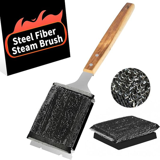 Bristle-Free BBQ Grill Brush & Scraper - Heavy Duty Barbecue Cleaner with Extended Handle??"<div>