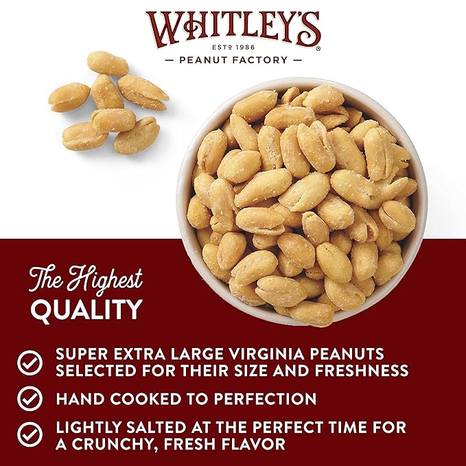 Whitley?셲 Salt & Vinegar Virginia Peanuts ??Super Extra Large 'Home Cooked' Virginia Peanuts (20 Ounce Tin)