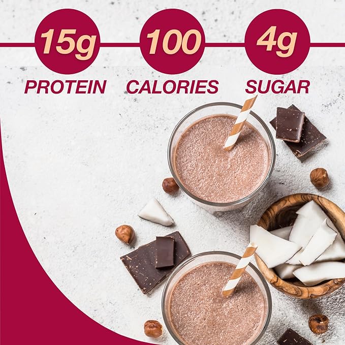 ProtiDIET Chocolate Protein Shake - Low Fat, High Protein Drink for a Healthy Active Lifestyle - Quick and Easy Preparation Chocolate Protein Drink - 7 pouches per box