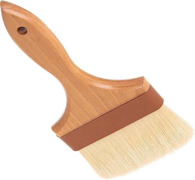 SPARTA 4037600 Boarhair Basting Brush, Flat Brush with Flat Brushhead, 9.25"L x 4"W, Wood Handle