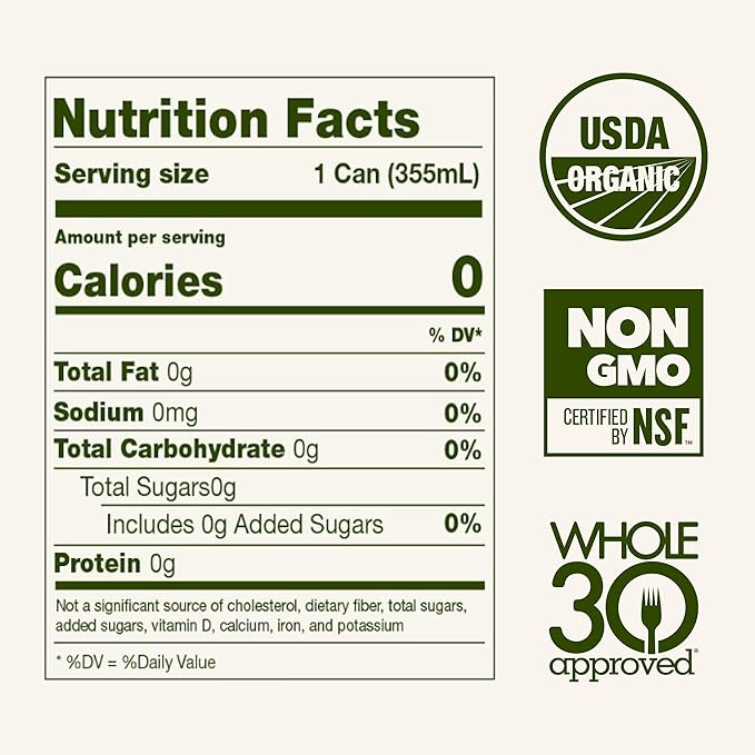 Sound Sparkling Water - Tangerine w/Lemongrass & Green Tea. Organic. Zero Calories. Zero Sugar. Non-GMO. Whole30. Clean Caffeinated Seltzer Water. 12 Fl oz (Pack of 12)