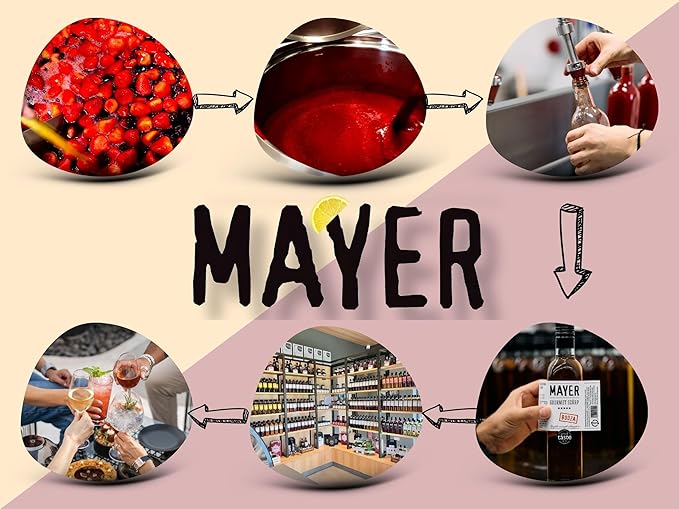 Mayer Premium Artisanal Mango Cocktail Syrup - Handcrafted in Hungary, All Natural, Over 50% Real Fruits and 3 Natural Ingredients, Flavoring for Cocktail, Mocktail, Smoothie, Lemonade, Dessert - Zero Preservatives ( 16 Oz. Fl. 1 Pack )