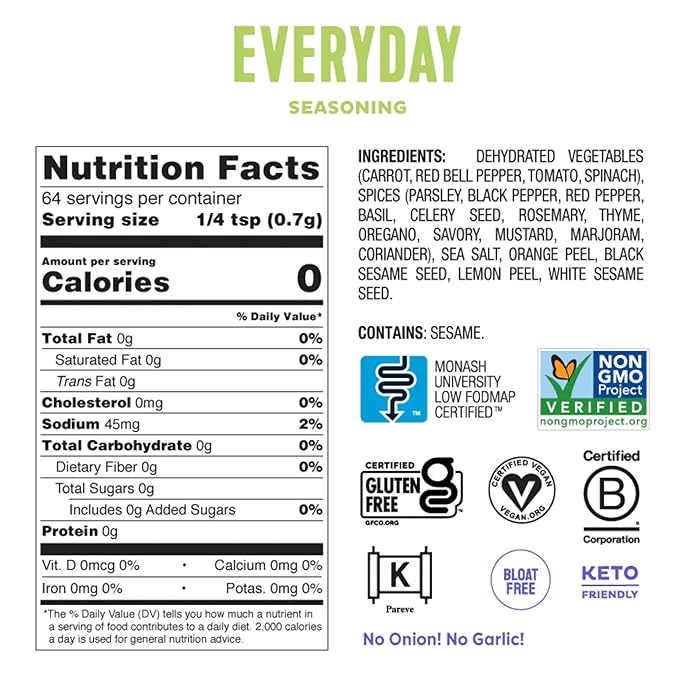 Fody Foods Variety Seasoning Pack, Pack of 5, Garlic and Onion Free, Low FODMAP Certified, Gut & IBS Friendly, Vegan, Non-GMO, Gluten Free, Keto Friendly