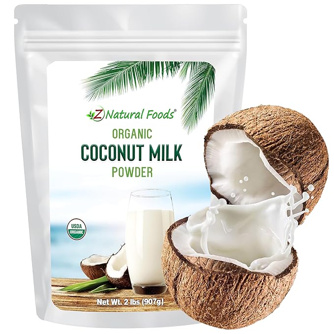 Z Natural Foods Organic Coconut Milk Powder - All-Natural Vegan Dairy-Free Alternative with MCTs - Unsweetened Coconut Creamer for Coffee & Smoothies - Gluten-Free, Non-GMO, 2 lbs