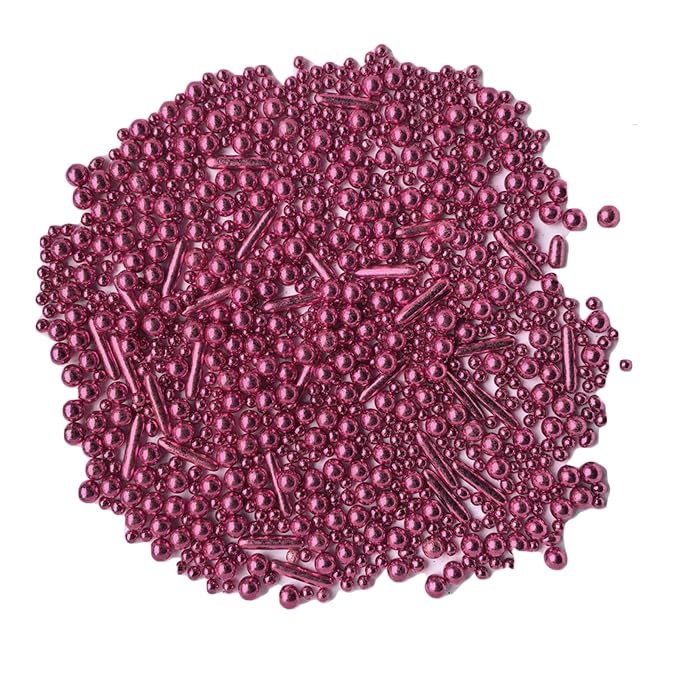 Sprinkles Pink Pearl Sugar Candy Mix Size Baking Cake Decorations Cupcake Toppers Celebrations Shaker Jar Wedding Shower Party (120g/4.2oz竊?"<div>
