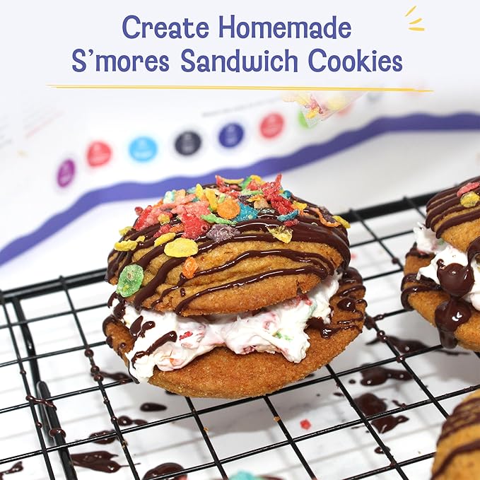 Baketivity x Duff Goldman S?셫ores Sandwich Cookies Kit Kids Baking Set Cooking Kits for Kids with Premeasured Ingredients, Decorating Supplies, STEM Activities - Baking Sets for Girls, Boys Ages 6-12