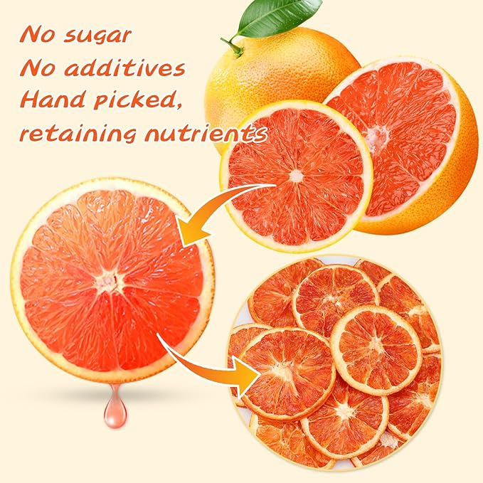iGAOZM Dried Blood Orange Slices,3.52oz/100g,Dehydrated Orange Chips,No Sugar Added,Natural Citrus fruit snacks,Dried Blood Orange Slices for Cocktails ,Tea,Baking,Cakes Decoration,Crafts