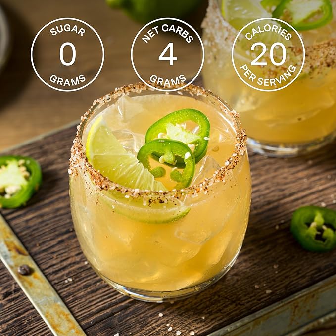 SAYSO Skinny Spicy Margarita Original Cocktail Tea Bag | Cocktail or Mocktail in Under 1 Min, Without Hot Water, <1G Sugar, 20 Calories, Non-GMO, Gluten-free, Kosher & Vegan Mixer, 8 count