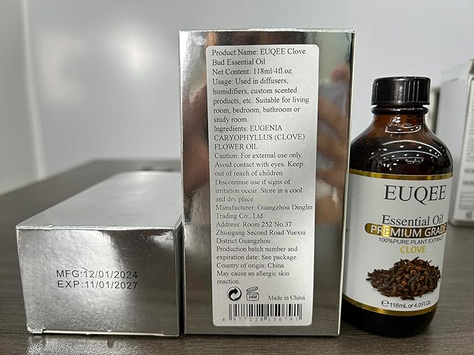 Clove Essential Oil Large Capacity (4 oz/118 ml) Premium Clove Bud Oil - with Glass Dropper, Great for Diffusers, DIY Candle e & Soap Making