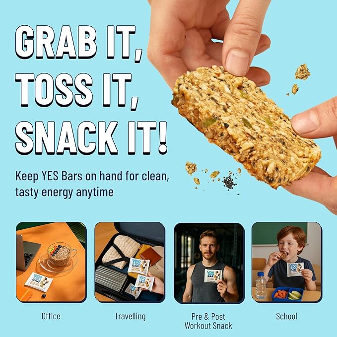 YES Bar ??Black Sesame Sea Salt ??Plant Based Protein, Decadent Snack Bar ??Vegan, Paleo, Gluten Free, Dairy Free, Low Sugar, Healthy Snack, Breakfast, Low Carb, Keto Friendly (Pack of 6)