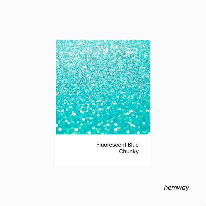 Hemway Premium Glitter Shaker - Fluorescent Blue | Chunky Metallic Flake Sequins for Resin & Epoxy Crafts | Craft Supplies for Tumblers, Festival, Hair, Face, Body, Eye & Nail Art Decoration | 115 g