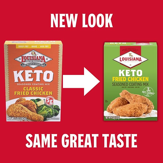 Louisiana Fish Fry Products Classic Fried Chicken Keto Seasoned Coating Mix ??5 oz, Pack of 6 ??Bake, Deep Fry, & For Use in Air Fryer ??Delicious & Crunchy Texture