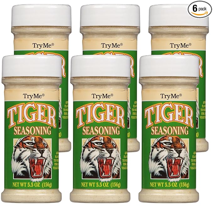 Try Me Tiger Seasoning for Meat Fish and Vegetables, 5.5oz Bottle (Pack of 6)