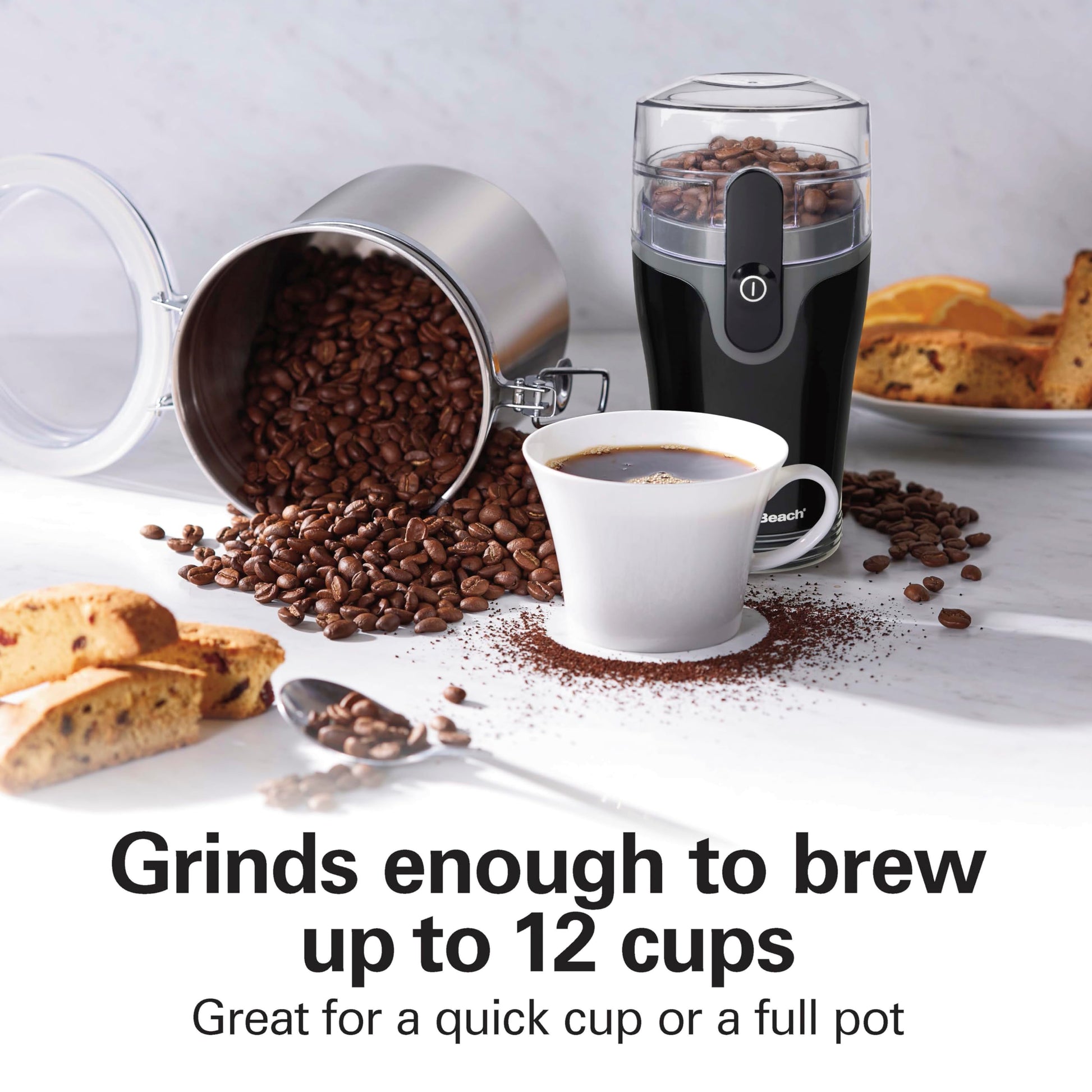 Hamilton Beach Fresh Grind Electric Coffee Grinder For Up To 12 Cups