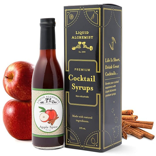 Liquid Alchemist Apple Spice Syrup for Cocktails - Real Ingredients Make our Apple Syrup for Drinks Perfect for a Fall Themed Old Fashioned Mix (12.7 oz)